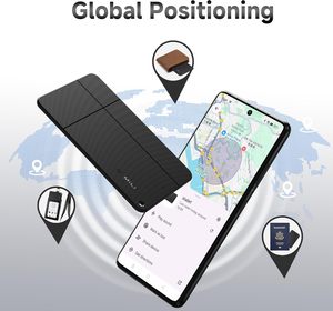 Carte de suivi MiLi MiCard pour portefeuille, compatible téléphones <span class=keywords><strong>Android</strong></span>/iOS, application Find My, localisateur sans fil rechargeable, noir, 1 pièce, pour personnes âgées/enfants - Product Image 4