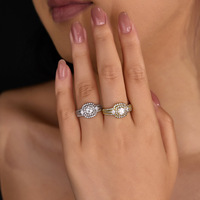 Bague de luxe en argent sterling 925 avec moissanite unique 0,5 ct taille brillant rond plaqué rhodium certifiée GRA, cadeau de mariage pour femme