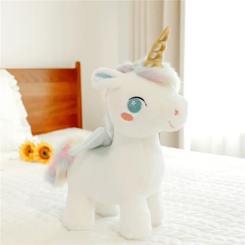 Giocattoli unicorno imbottiti all'ingrosso di dimensioni personalizzate adorabili e simpatici giocattoli di peluche con animali di pezza