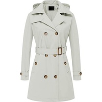 Manteau trench élégant pour femme, imperméable et respirant, 100 % polyester, double boutonnage, col classique, ceinturé, coupe ajustée
