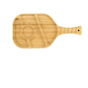 Bandeja de Bambú en Forma de Pipa con Asas, Dividida para Servir Bocadillos, Frutos Secos, Quesos y Charcutería, Color Madera Natural - Product Image 5