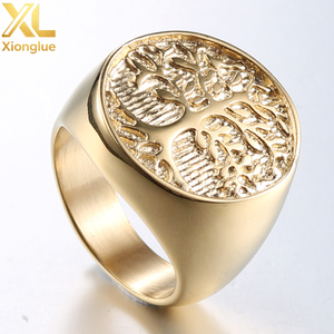Custom 18K Gold Plated Silver Black Stainless <b>Steel</b> Titanium Plain Engraved Logo Signet <b>Ring</b> Blank - Product Image 3