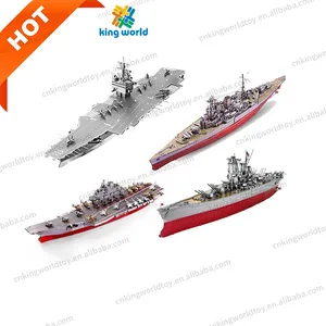 Piececool - Conjunto de brinquedos de metal 3D para adultos, popular série militar, modelo de navio de guerra USS Enterprise CVN-65, montado para uso militar