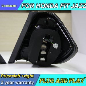 ไฟท้ายรถยนต์ LED สำหรับ Honda Fit Jazz,ไฟท้ายสีดำทั้งหมดไฟติดด้านหลังไฟสัญญาณสำหรับรถยนต์รุ่น <span class=keywords><strong>Hatchback</strong></span> 2009ปี2010 - Product Image 6
