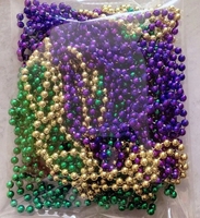 Perles de carnaval pas chères collier de perles de mardi gras violet vert or carnaval perles de lancer