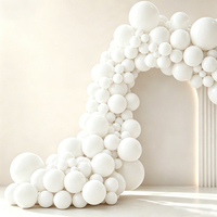 Kit de guirlande d'arche de ballons en latex blanc écologique de 129 pièces, imprimés en sérigraphie 6 couleurs, 18, 12, 10, 5 pouces, pour mariage, anniversaire, fête