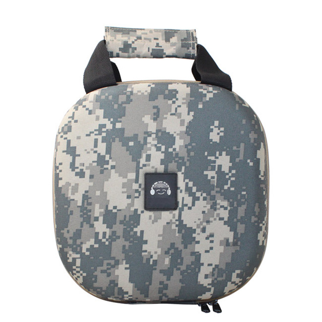 Custom Logo EVA Hard Shell Headphone Case Shockproof Zipper Design for Pilot Earphone and Headset Protective Cases Bag