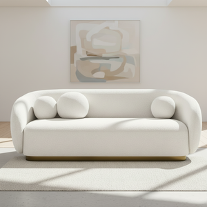 Sofá Modular de Esquina de Estilo Europeo Moderno, Ecológico, de Dos Plazas, Diseño Curvo de Lujo Ligero, con Cubierta de Cuero Sintético - Product Image 1