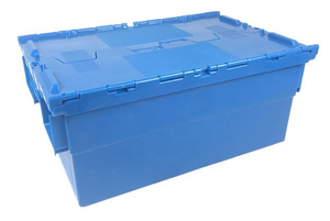 Lưu trữ nhựa container Box với nắp hậu cần nestable di chuyển thùng - Product Image 5