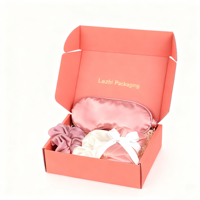 Coffret cadeau personnalisé en soie recyclable avec masque pour les yeux, cravate pour cheveux et écharpe Emballage de luxe pour les soins de la peau pour l'anniversaire des femmes ou la fête des mères