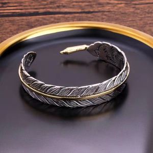 Mature <strong>Silver</strong> Plated Leaf Feather Cuff Bracelet for <strong>Men</strong> Women Vintage Classic Luxury Attractive Adjustable Bracelet <strong>Bangle</strong> - Product Image 4