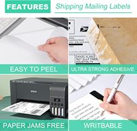 Demi-feuille auto-adhésive 4*6 étiquettes d'expédition grandes étiquettes durables étanches à l'eau pour imprimantes à jet d'encre laser