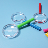 45MM Acrylic Colored Handheld Magnifying Glass 10X Magnification for Reading and Learning Holiday Gift