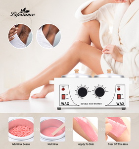 Chauffe-cire électrique double pot avec contrôle de température pour perles de cire, machine d'épilation corporelle, prise US/EU - Product Image 5
