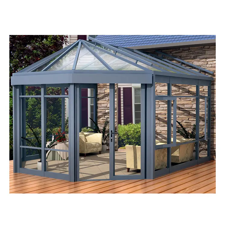 Sunroom 4 mùa có thể thu vào miễn phí đứng sunroom nhôm kính sunrooms & nhà kính conservatory mái vườn phòng