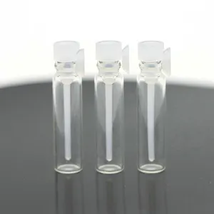 1mL 2ml 3ml Mini Vial de vidrio transparente Tubo Botella de muestra de perfume Botella pequeña de probador de perfume