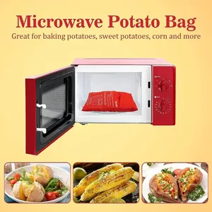 ReusablePotato Bag Express <span class=keywords><strong>Microondas</strong></span> Potato Cooker Bag Cocinar Patatas al horno Patatas perfectas 4 minutos Red Baked Pouch - Product Image 5