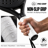 Overgrip Tenis Padel Tacky Non Woven PU, Penyerap Keringat, Anti Selip, Tahan Lama, Bungkus Raket, Logo Custom