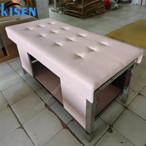 Table de massage Kisen rose, noire et blanche, lit de shampoing pour salon, utilisable avec un bassin de spa pour la tête, matelas réglable de haute qualité - Product Image 1