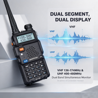 En stock, vente en gros, talkie-walkie Baofeng UV-5R double bande, radio bidirectionnelle portable, interphone longue portée pour les équipes de sécurité