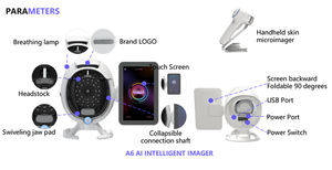 Appareil d'analyse cutanée populaire 2026 avec zones multi-cibles (visage et corps) pour spa, compatible avec les prises EU/US/IT/ZA, garantie 1 an - Product Image 6