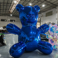 Ours géant gonflable publicitaire hermétique en PVC coloré, effet gommeux, réfléchissant et brillant pour la décoration
