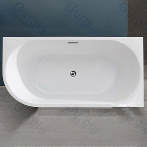 Moderne Trois Angles Droits Un Coin Rond Jupes Ovale Acrylique Autoportant Salle De Bains <span class=keywords><strong>Baignoire</strong></span> Trempage Profond 12 Personnes Villa <span class=keywords><strong>Baignoire</strong></span> - Product Image 2