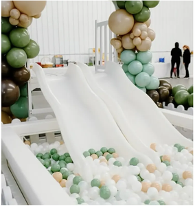 عرض خاص منزلق أبيض مزدوج للعب في الأماكن المغلقة في الهواء الطلق اللعب الناعم تأجير الأحداث لحفلات أعياد الميلاد للأطفال مناسبات الحديقة - Product Image 4