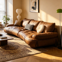 Ensemble de canapés en cuir de luxe italien pour salon, canapé droit combiné, mobilier de salon