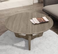 Table basse ronde moderne avec base sculpturale, table centrale polyvalente pour salon, pièce d'appoint élégante pour toute décoration intérieure