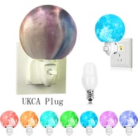 Lampe lunaire en plastique compacte certifiée UKCA CE, avec LED intelligente à changement de couleur, veilleuse lune, modèle DIY UKCA GL-HSXK8