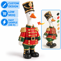Figurine de canard en résine personnalisée, cadeau de Noël, miniature artisanale en résine, statue de personnage décorative, objets d'art en résine