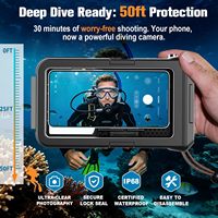 Étuis de téléphone portable étanches de luxe 50FT pour plongée sous-marine, protection universelle pour smartphones de 5,4 à 6,9 pouces, noir
