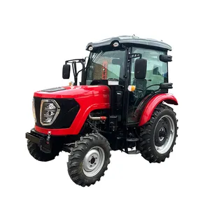 Mini Landbouwboerderij 50hp Tractor Met Verwarming Cabine Voorlader En Graafmachine Grasmaaier Trekker Trekker Klemmaaiers