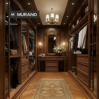 Armoire modulaire classique française du sol au plafond avec coiffeuse centrale, montage facile pour dressing de villa de luxe