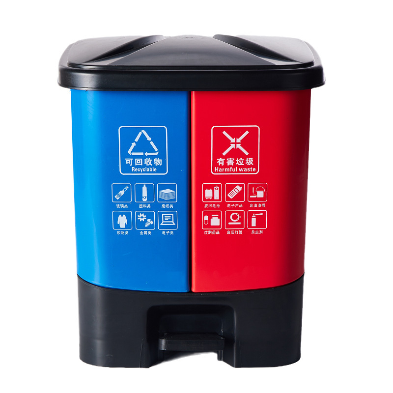 Bleu (recyclable) Rouge (dangereux)