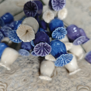 Nuovo Stile di Fiore Artificiale in Porcellana Fatto a Mano, Stelo di Viola in Ceramica, Bouquet Fai-da-Te Moderno Impermeabile per la Festa della Mamma e Natale - Product Image 6