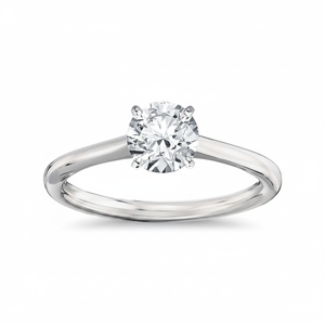 Anillo de Compromiso de Oro Blanco para Mujer con Diamante Real de 0.30TCW, Corte Brillante Redondo, Engaste de Puntas - Product Image 2