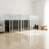 Grand chenil extérieur de luxe pour chiens en acier inoxydable, cage commerciale pour chiens, chenils d'hôtel pour chiens, mobilier pour hôtel pour animaux de compagnie