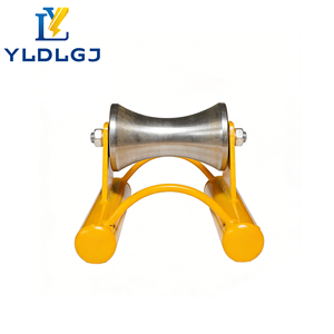 Galet <span class=keywords><strong>de</strong></span> câble en aluminium, cadre jaune, réglable, avec molette usinée, robuste, pour tirage <span class=keywords><strong>de</strong></span> câbles et applications d'infrastructure - Product Image 3