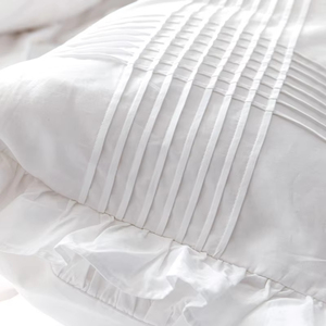 Sábana Plana Blanca Lisa de Princesa Coreana, Sábanas de Algodón <span class=keywords><strong>100</strong></span>, Hoja de Loto con Volantes, Sábana Plana para Adultos, Sin Fundas de Almohada - Product Image 3