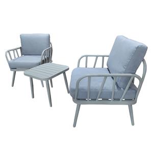 Meubles d'extérieur Offre Spéciale Yoho Ensemble de bistro de jardin à siège profond en tube d'aluminium 3 pièces avec coussin de siège et de dossier pour l'intérieur et l'extérieur - Product Image 3