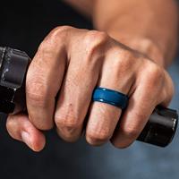 Bague de sport en silicone avec logo personnalisé, ajustement confortable, bague de mariage en caoutchouc souple, idéale pour les activités sportives en extérieur