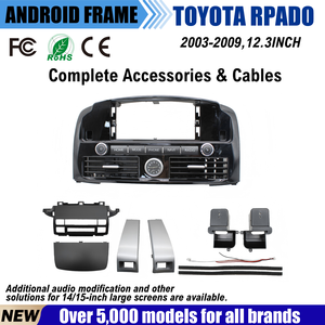 Marco de Radio para Coche, Kit de Reemplazo de Bisel de Salpicadero Económico de 12.3 Pulgadas para Toyota Prado 2003 2004 2005 2006 <span class=keywords><strong>2007</strong></span> 2008 2009 - Product Image 1