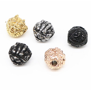 yunnique Stainless Steel Animal Head Beads Round <b>Spacer</b> For Bracelet Making Retro Jewelry Findings Components 10mm GZY-316-141 - Product Image 5