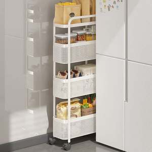 Carrito de Almacenamiento Rectangular de 3/4/5 Niveles, Carrito Móvil con Cestas de Malla para Verduras, Organizador - Product Image 1