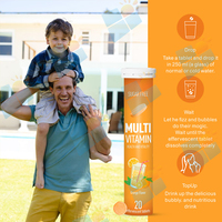 Comprimés Effervescents de Multivitamines Vitamine C Biologiques à l'Orange, avec Minéraux, pour l'Immunité, OEM/ODM/OBM
