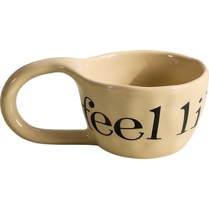 MSH Nouvelle Tendance Style INS Créativité Anglaise Personnalité Tasse en Céramique à Grande Oreille - Product Image 5