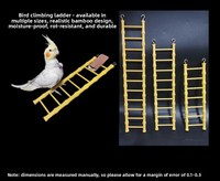 Échelle en plastique durable imitation bambou, rectangulaire, multi-tailles, pour l'enrichissement des cages à perroquets