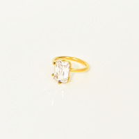 Bague de mariage empilable pour femme en acier inoxydable 304 plaqué or PVD 18 carats, sertie de grands zircons, étanche, style luxe et mode
